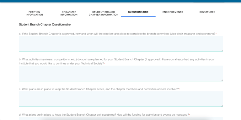 Complete all remaining required fields in the application