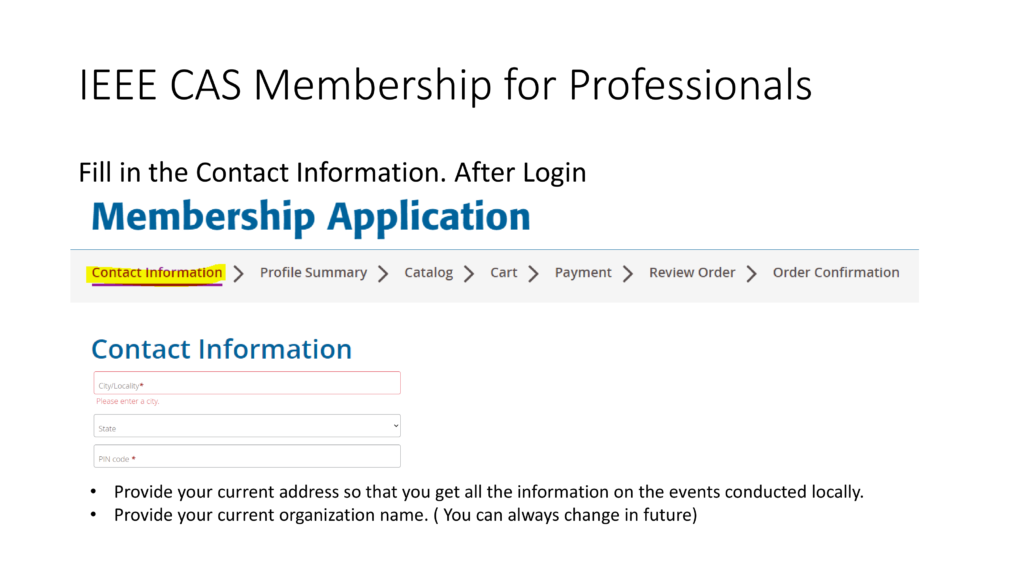 Step 3 — Select Join a Technical Society option