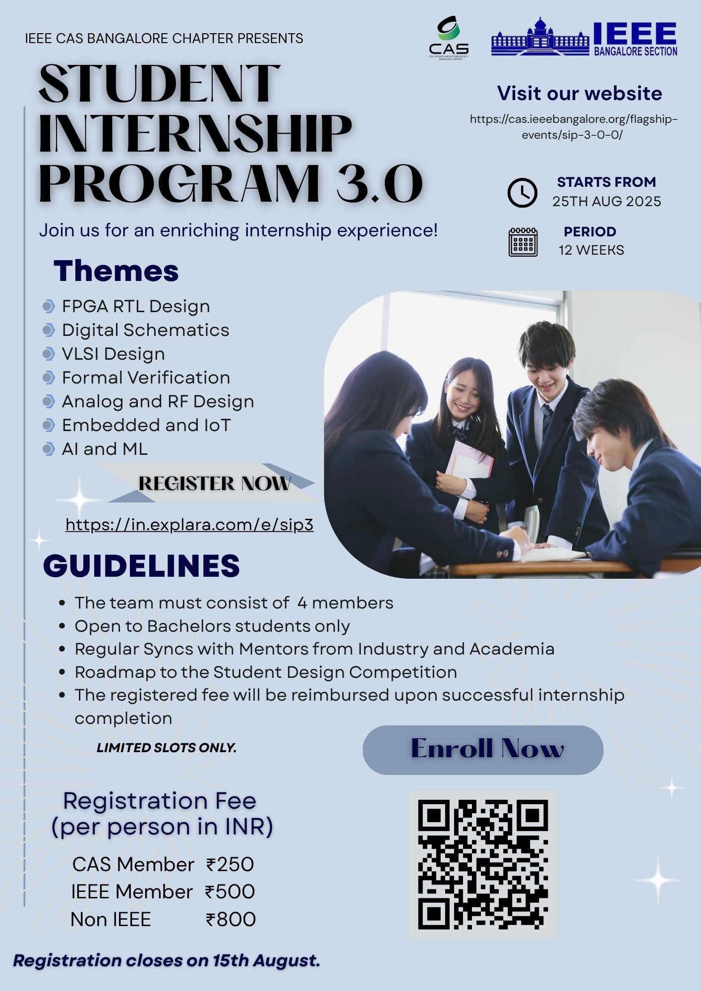 Student Internship Program 3.0 flyer — starts 25 August 2025